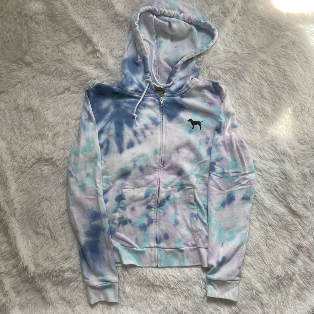 VS Pink Tie Dye Full Zip Hoodie